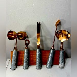 Cambridge Silversmith Thirstystone Galvanized Steel & Copper Bar Tool Set- 5 Pc.